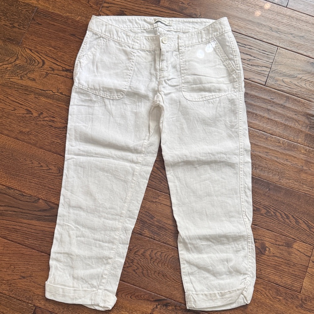 Abercrombie & Fitch Women’s White Linen straight pants